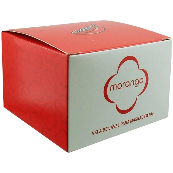 Vela Beijável para Massagem 50g Morango