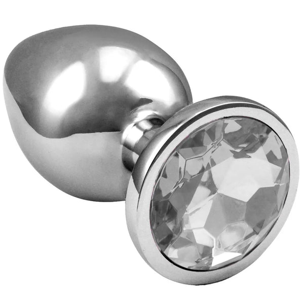 Plug Anal P de Aço Inoxidável com Cristal Arredondado