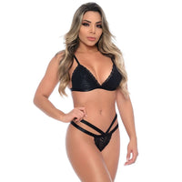 Conjunto Strappy Sem Bojo em Renda M + Oral Gourmet