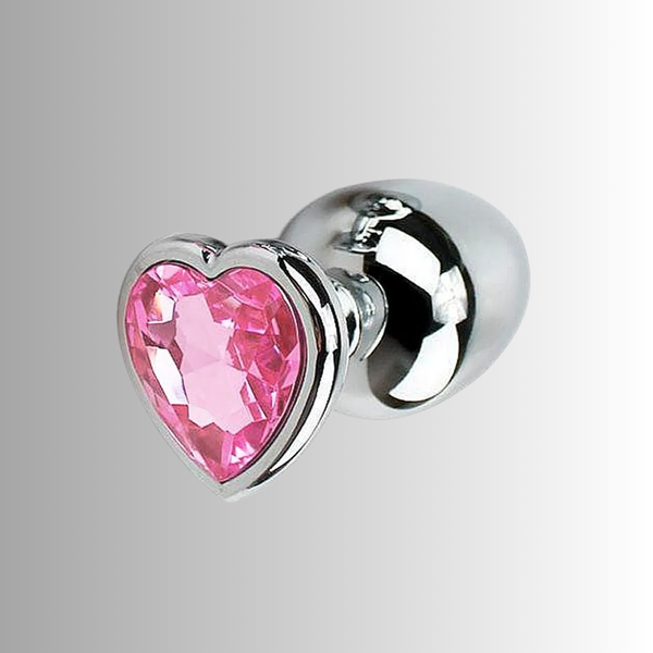 Plug G em Aço com Cristal Formato Coração
