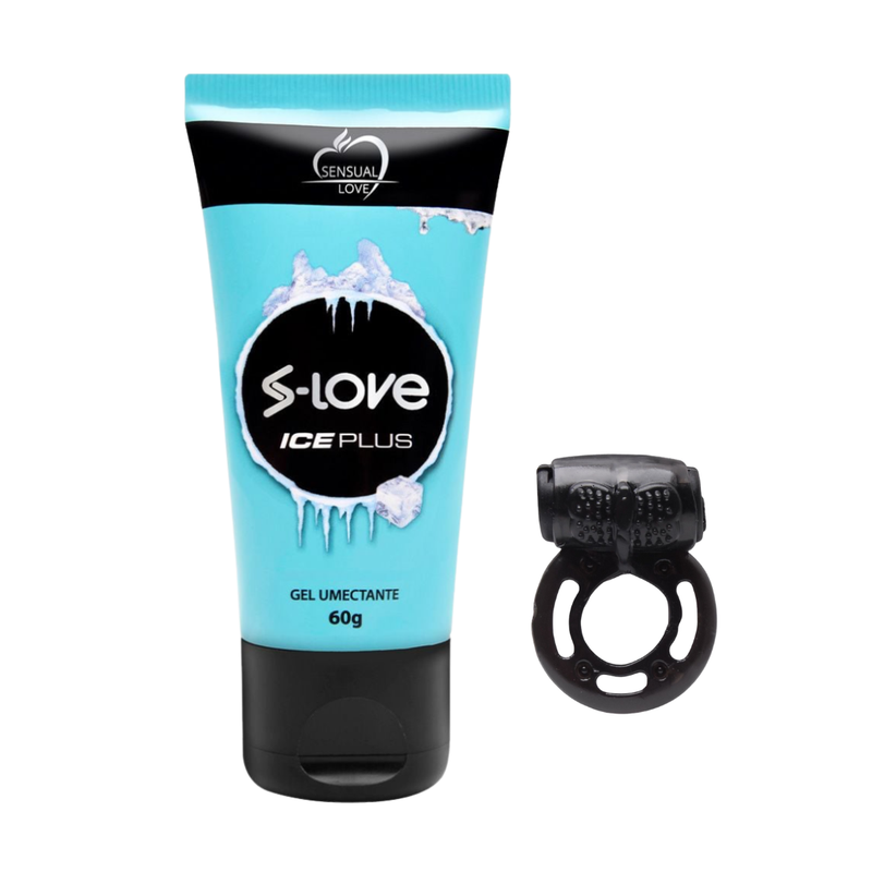 Lubrificante Ice + Anel Peniano com Vibração - Kit Frisson