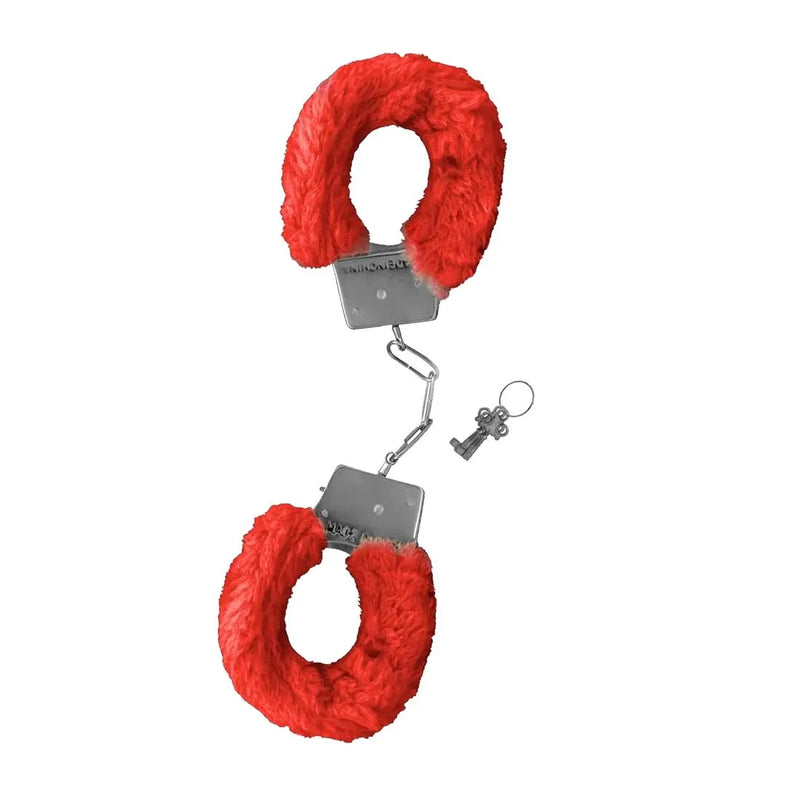 Algema de Metal Pelúcia Revestida - Vermelha