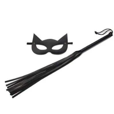Kit Fetiche – Chicote + Máscara Mulher Gato